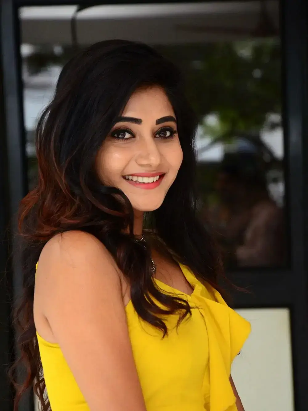 Indian Model Vasanthi Krishnan Stills in Yellow Dress